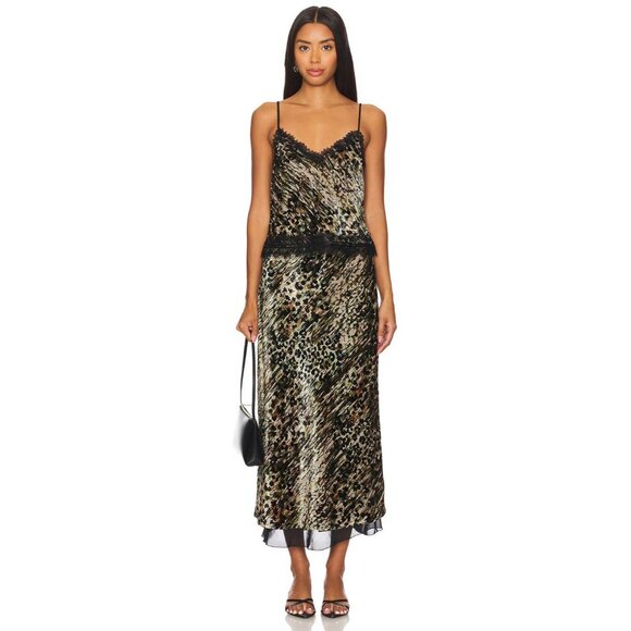 Le Superbe Velvet Underground Cami Velvet Leopard Womens Size 10 - Picture 2 of 9